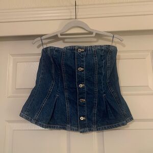Zara Denim Tube Top Bustier